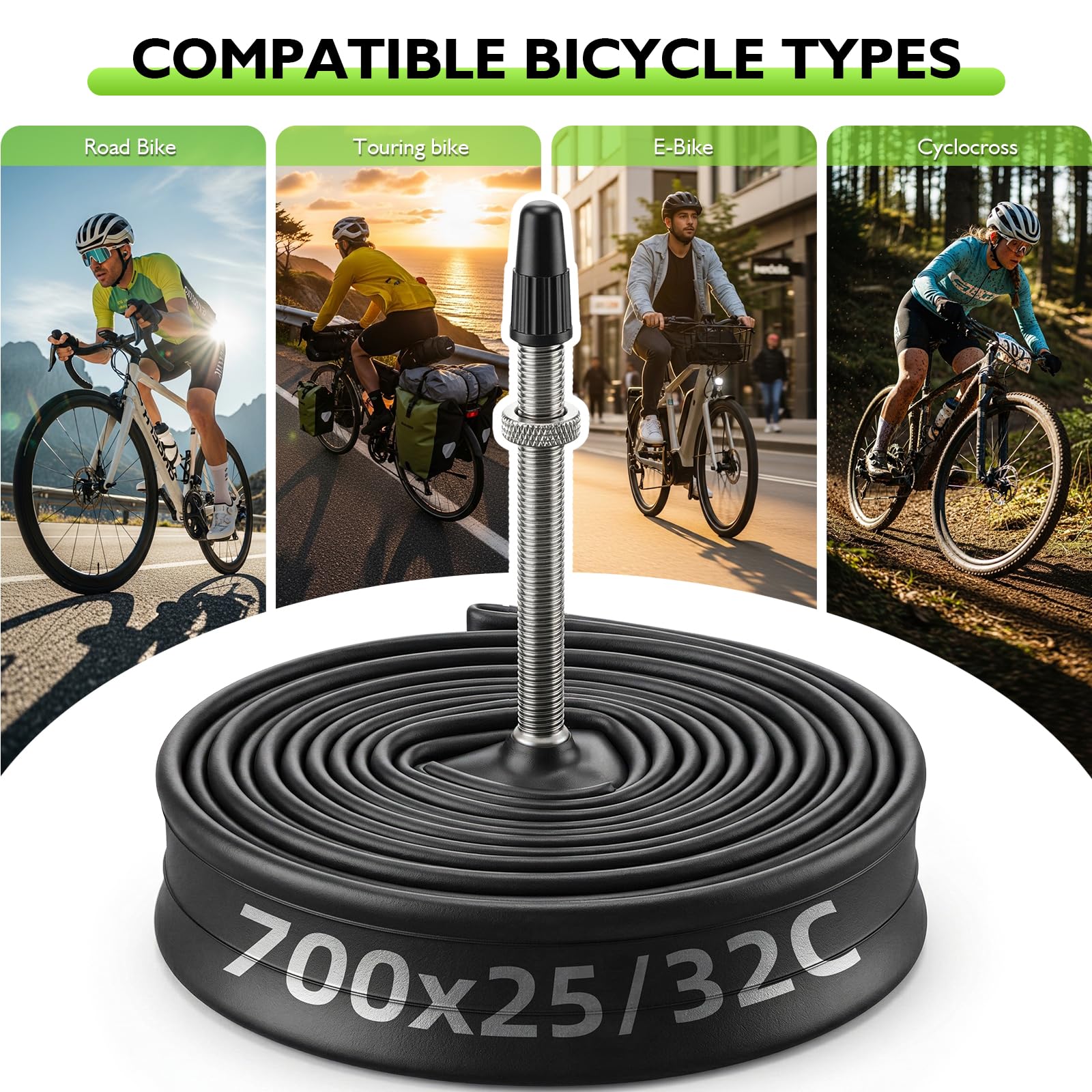 Amazon | BEAUGIREW 700C 自転車チューブ 700 x 25C/32C FV 60mm